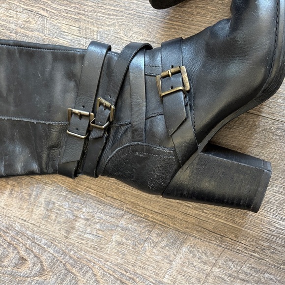 Steve Madden Black Heeled Boots with Buckle Detail - Picture 7 of 7